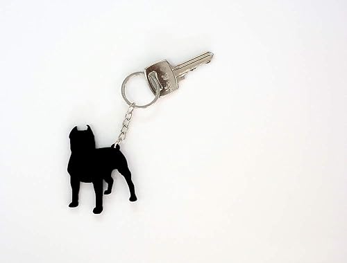 Pit Bull Dog Keychain Silhouette
