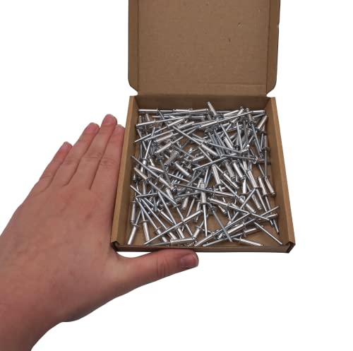 (100 Stück) Blindnieten 4,0 x 14 mm, Kuppelkopf offen Typ, DIN 7337, Aluminiumniete und Stahldorn, Popnieten (100, 4,0 x 14 mm)