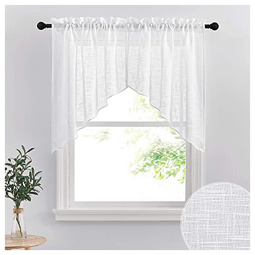 RYB HOME Short Kitchen Valances and Curtain Set