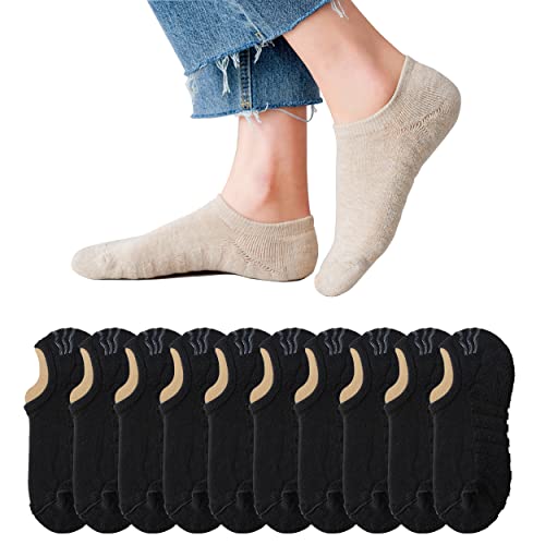 Image of No Show Athletic Socks 5-10 Pairs Hiking Running Ankle Socks For Women Cushion Low Cut Socks