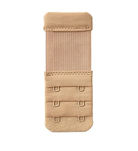 Yarbar Bra Extenders 2 Hook 3 Row Elastic Bra Extension Strap Soft Comfortable (3 Color, 2 Hook 3/4" Spacing) #TOP3