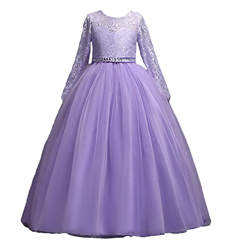 Robe de bal formelle en tulle violet pour demoiselle d'honneur