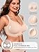 OEAK Womens Seamless Scalloped Bras No Underwire Push Up Full Coverage Bra Comfortable Soft Convertible Everyday Tshirt Bra Nude,L