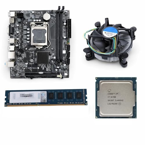 Image of Z310 Motherboard Combo with i7 6th Gen Processor, 8GB DDR4 RAM & Cooling Fan, LGA 1151 Desktop PC Upgrade Kit for Office Workstations, Business Applications, Smooth Multitasking Setup