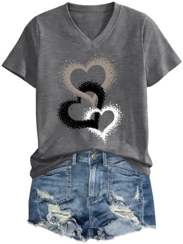 Women Heart Shirt Cute Love Heart Printed Graphic...