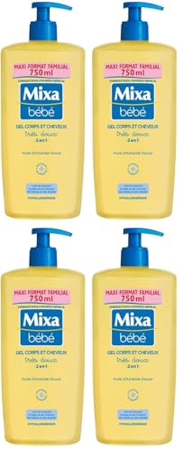 Gel corps et cheveux Mixa Bébé pour le bain des nourrissons et enfants à peau sensible 750ml