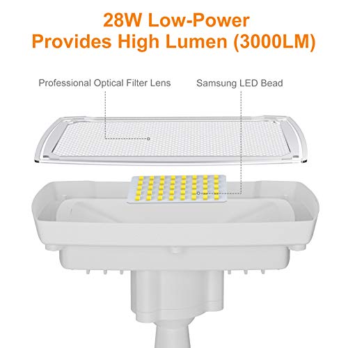 Lepower 3000Lm Dusk To Dawn Led Security Light, 28W Flood Lights Outdoor With Photocell, 5500K White Light, Ip65 Waterproof, 2 Adjustable Heads Exterior Outdoor Security Light For Garage, Backyard #TOP3