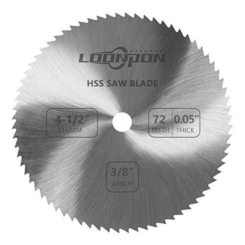 Bihoo 4-1/2'' Hss Circular Saw Blade 72T,High Speed Steel Cutting Disc With 3/8" Arbor For Wood Plastic Metal Tile Cutting 115Mm X10Mm #TOP5