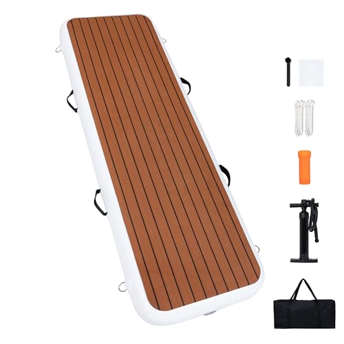 LOSKIA Inflatable Gangway for Yachts & Boats, Extra Width and Durable Dock Gangway with Non-Slip Surface, Porable and Space-Saving Floating Platform Connecting The Yachts and The Docks, 79