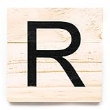Stiles Letter Tiles, Wall Decor, Wooden Crossword Letters for Living Room, Dining Room, Kitchen, or Bedroom, Family Signs for Home 3.5 Inch, Letter R