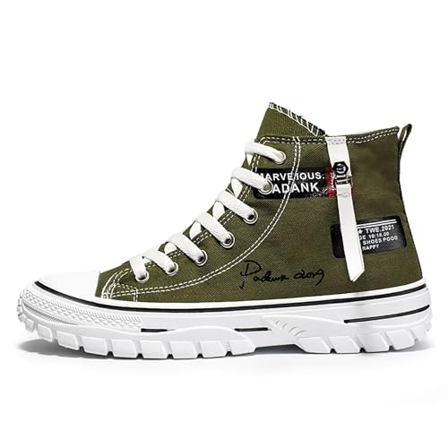 Men's High Top Canvas Shoes Casual Walking Skate Sneakers for Men Fashion Trendy Comfort Shoes with Soft Out-Sole2