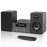 Home CD Stereo Shelf System,100W Hi-Fi Bookshelf Speskers System (with CD Player, FM Radio, Bluetooth 5.3, USB Playback, AUX-in, Headphone Jack, Remote Control, DSP-Tech)