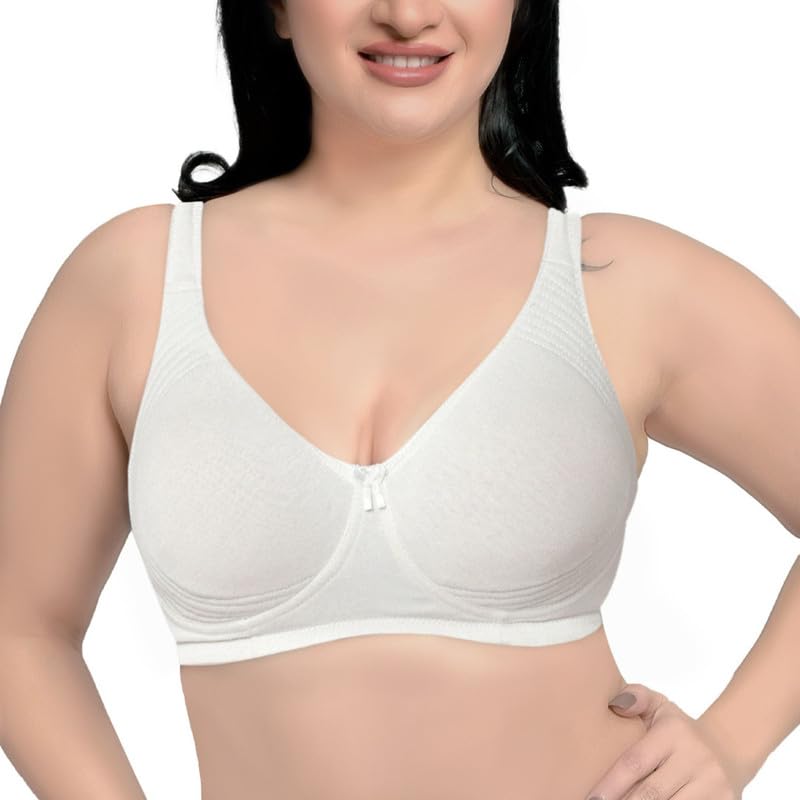 Plus Size Organic Cotton and Bamboo Bra for Woman I Full Coverage Bra for Heavy Bust with Round Stitches I Wire Free and Non Padded Innerwear for Women-image-24