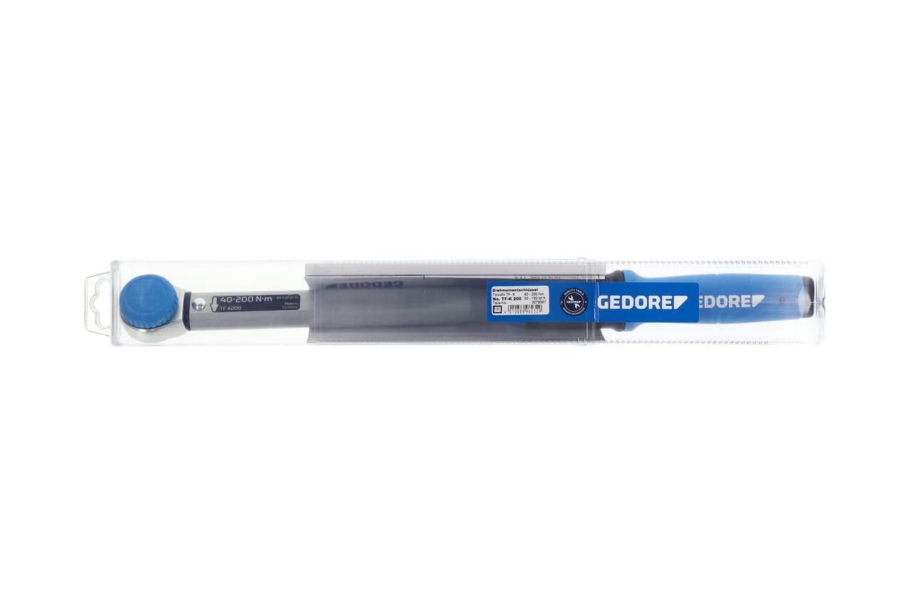 GEDORE Llave dinamométrica con cuadradillo de accionamiento, 1/2", Reversible, Escala de ajuste, 40-200 Nm, Longitud 494 mm, TF-K200