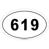 619 Area Code Bumper Sticker for Car