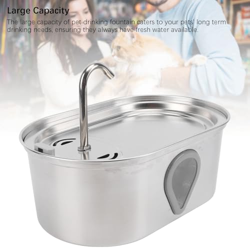 Bebedero automático para gatos y perros 3.5L acero inoxidable miniatura 2