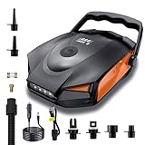 Electric Paddle Board Pump, 50 PSI High Pressure SUP Pump - Dual Stage Inflation, Auto Shutoff and Deflate, 12V DC Automotive Connector for Standing Pulp Boards, Inflatable Boats and Mattresses