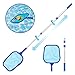 Produktbild RainRose Pool Kescher, Bodenkescher Pool Tief Kescher mit 1.2M Aluminium Teleskopstange, Clean Cast Kescher Set, Pool Skimmer für Spas Swimming Pool, Klar Pool Leaves und Debris (Blau)