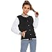 Icibgds Varsity Jacket Women Men's Baseball School Uniform Button Up Unsex Adult Long Sleeve Coat Fashion Jacket (Black,XS,X-Small)