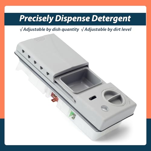 Image of DD59-01002A Dishwasher Detergent Rinse Aid Dispenser Assembly with Cover Compatible with Samsung Parts Replace AP5917191 113136 4000942 PS9606363 PD00038960 EAP9606363