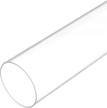 Plastic Pipe Rigid Polycarbonate Round Tube Clear, [for Lighting, Models, Water Plumbing] - 2.8x3"71x75mm, 10"250mm Length/Transparent / 1 Pcs