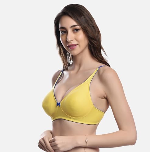 Image of FIMS - Fashion is my style Women Cotton Blend Non-Padded Non-Wired Moulded Bra Multicolor Cup- B