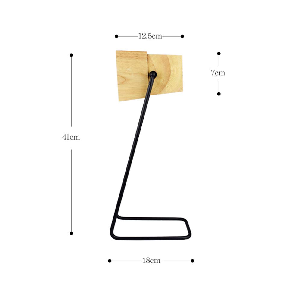 Retro Holz Tischlampe Schwarz Metall Tischleuchte Augenschutz Vintage E27 Arbeitsleuchte Lernlampe Leselampe Schlafzimmer Nachttisch Lampe 18 * 12.5 * 41Cm