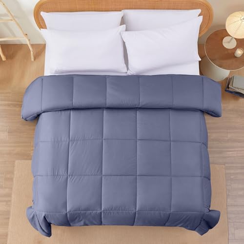 Image of Modern Threads Down Alternative Reversible Comforter Deep Blue /Silver Twin