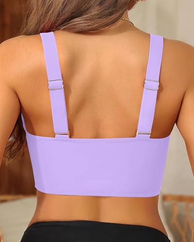 Image of Women's Bikini Top - Supportive Swimsuit for Large Bust - 2025 Cut Out Twist Swim Top