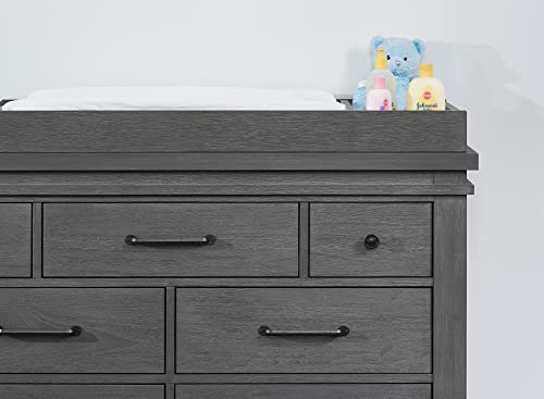 Image of Soho Baby Hampton Premium Changing Topper for 7-Drawer Dresser, Canyon Gray