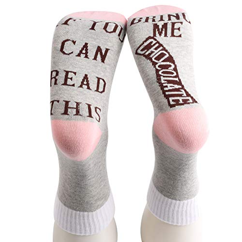 Amusantes lorsque vous pouvez lire cela - Apportez Mir Chocolat - Chaussettes unisexes Funky Letter Print Design Casual Cover