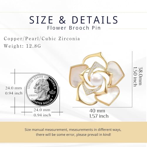 Image of Flower Brooch for Women Rhinestone Flower Brooch Pins Floral Brooches Jewelry Gift for Mom Wife