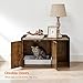 Feandrea Litter Box Enclosure, Cat Litter Box Furniture Hidden, with Front Entry, Modern Cat House for Indoor Cat, Kitty, Side End Table, 32.4 x 20.9 x 19.7 Inches, Rustic Brown and Black UPCL001X02
