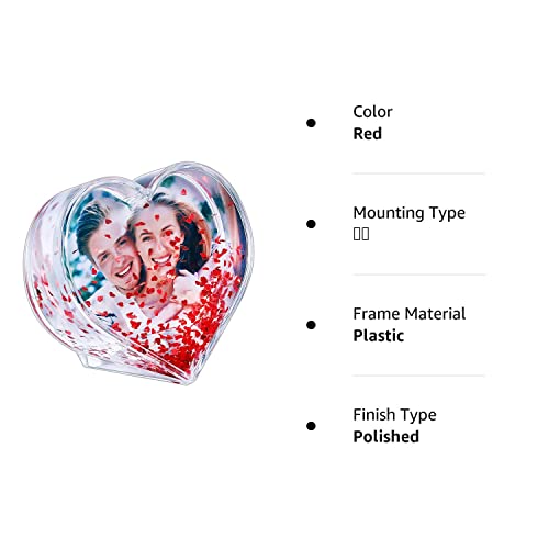 Glitter Heart Shaped Picture Frames Liquid Snow Globe Photo Frame For Couples Friends Family (Love) #TOP6