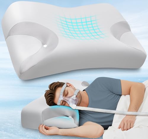 Cpap Pillow For Side Sleepers For Neck Shoulder Pain Relief With Cooling Pill...