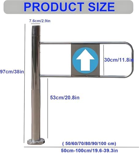 Automatic Closing Security Swing Gate - Durable Spring-Loaded Safety Door for Supermarkets, Libraries & Malls - 90° Opening, Right-Hand Installation, Reliable & Easy to Use