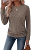 Camisa de manga larga para mujer, con fruncido lateral, túnica de moda 4