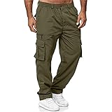 EndoraDore Men's Multi-Pocket Pants Outdoor Cargo Jogger Pant Work Hiking Tactical Loose Straight...