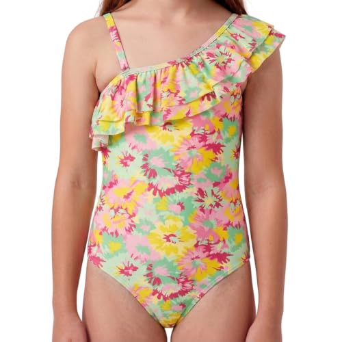 Image of Kanu Surf Girls Morgan Floral Ruffle 1-Shoulder 1-piece Swimsuit