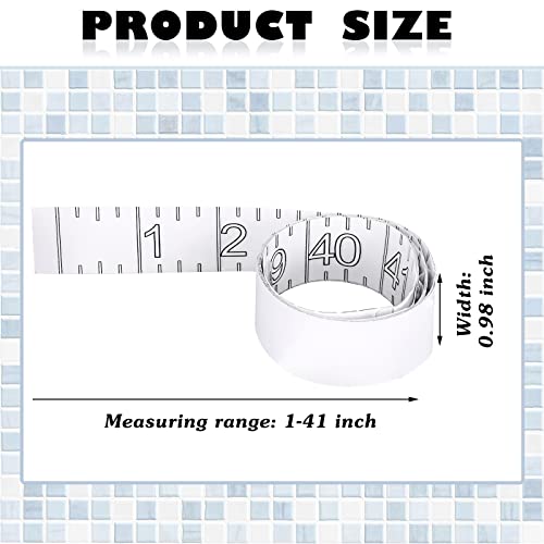 6 Pcs Fish Ruler Decal Fish Measuring Tape Sticker for Boat Adhesive Fishing Ruler Transparent Waterproof Fish Sticker Clear Tape Measure for Boats Kayak Net Gaff Fishing Accessories (42 Inch) - Thumbnail 2