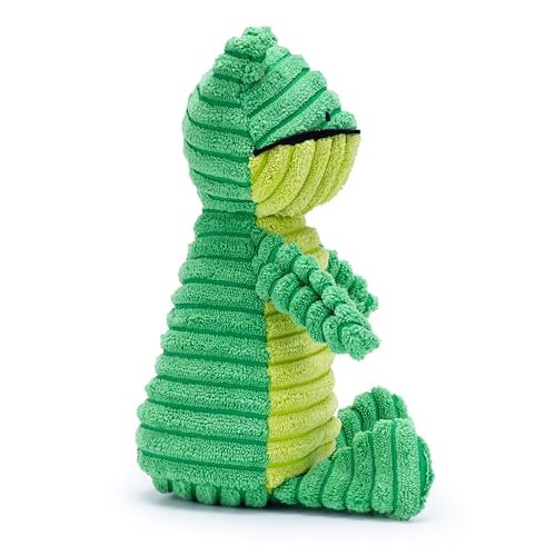 Zappi Co Grüner Frosch Plüsch mit Quietscher – Weich, gerippt, interaktives Spielzeug für kleine/mittelgroße Hunde.