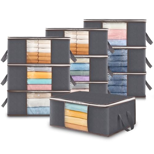 Lifewit Lot de 10 Sac de Rangement Vetement 35L, Boîte de Rangeme...