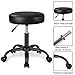 Amolife Multi-Purpose Hydraulic Adjustable Round Chair Drafting Rolling Swivel Stool with Wheels and Soft Padding for Home Office Beauty Barber Salon Medical Tattoo Vanity Massage Facial Spa in Black