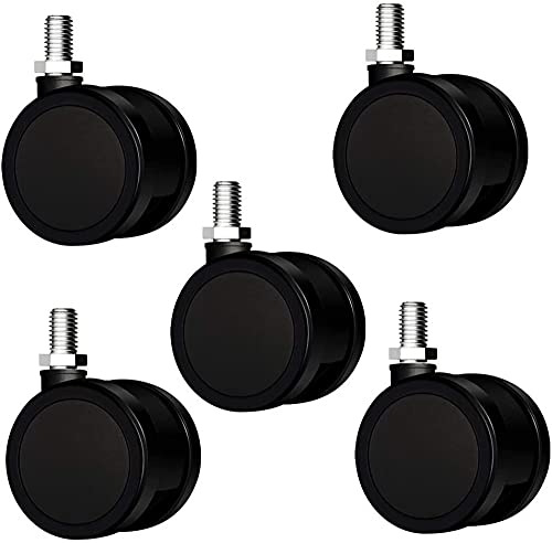 WYOERN Pacote com 5 rodas de cadeira de escritório para pisos duros, rodízio macio para cadeira de e