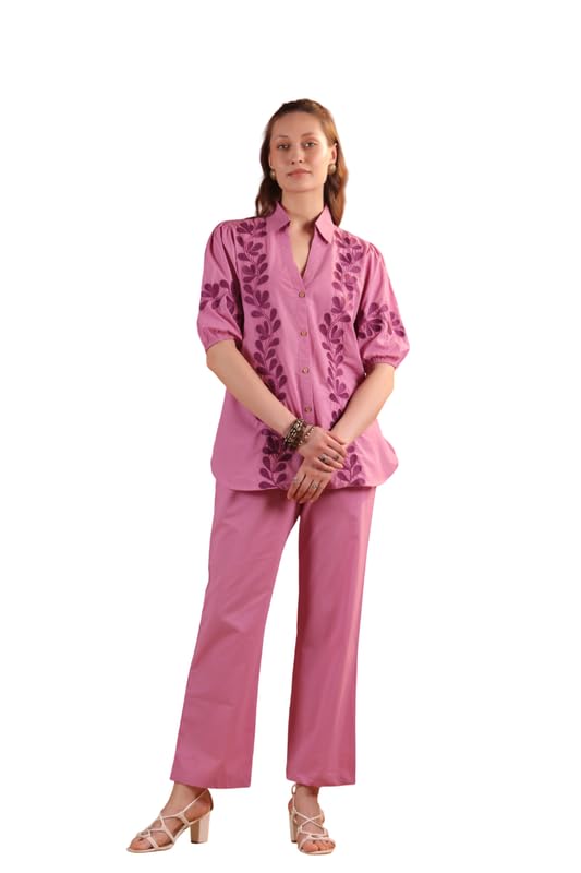 jisora Women's Pink Printed Cotton Co-ord Set-picture-29