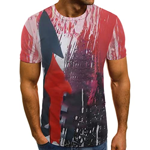 Camiseta con estampado 3D para hombre, estampado divertido, camisetas de gran tamaño, cuello redondo, manga corta, camiseta de manga corta, camiseta deportiva de verano, camisetas básicas, ropa de