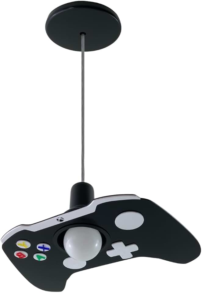 Luminária Pendente de Teto Gamer Xbox Preto Geek Controle