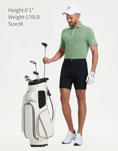 M MAELREG Mens Golf Shirts Short Sleeve with Pocket, Soft Lightweight Cotton Blend for Casual Summer Wear — view 4