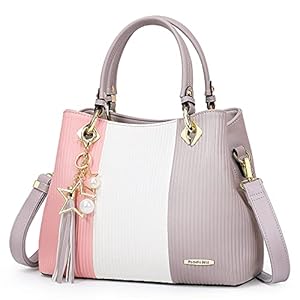 Handbags for Women with Multiple Internal Pockets in Pretty Color Combination, Women’s Satchel Handbag