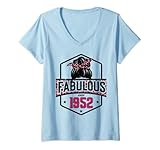 Photo Gallery donna favoloso dal 1952 70th birthday shirt leopard messy bun maglietta con collo a v Photo Gallery donna favoloso dal 1952 70th birthday shirt leopard messy bun maglietta con collo a v